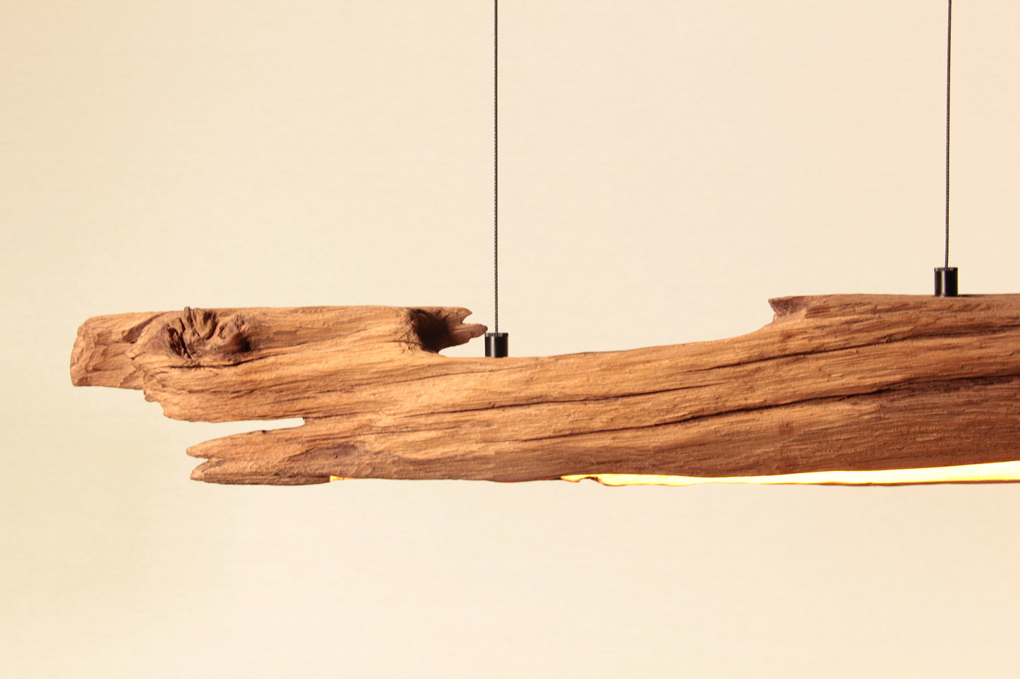 Lampe de table à manger - fait main pièce unique - 123cm poutre en chêne