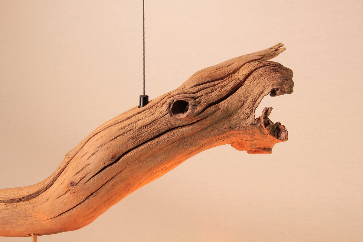 Dining table lamp / 117 cm oak branch / "Dynamo"