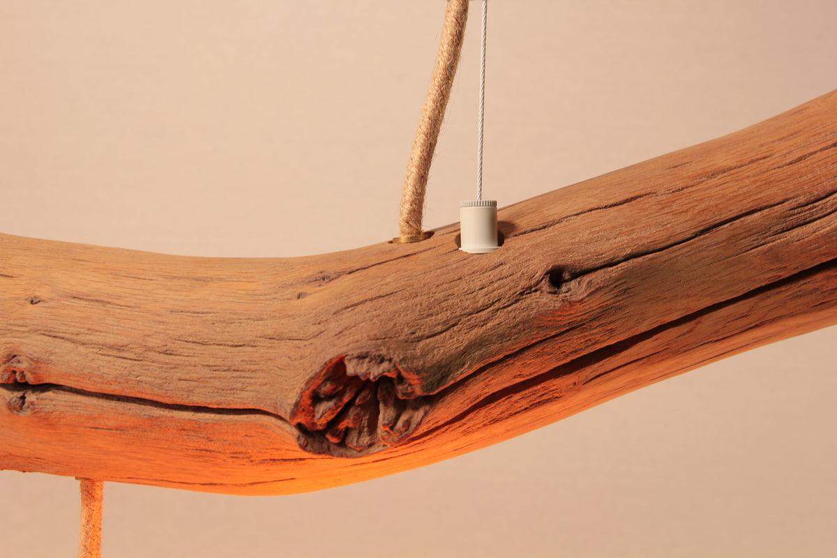 Dining table lamp / 118 cm oak branch / "The perfect complexion"