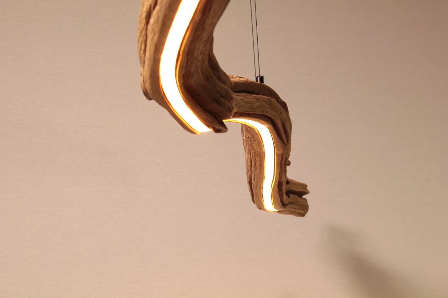 Lampe de table / bande LED / 164 cm branche de chêne