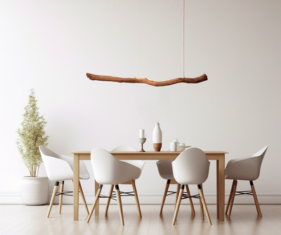 Dining Table Pendant Light - 152 cm Oak Branch - Handcrafted One-of-a-Kind