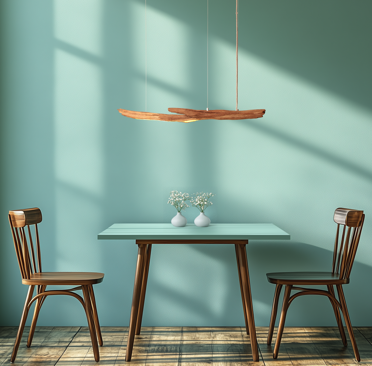 Dining table lamp - handmade unique piece - 96cm oak branch