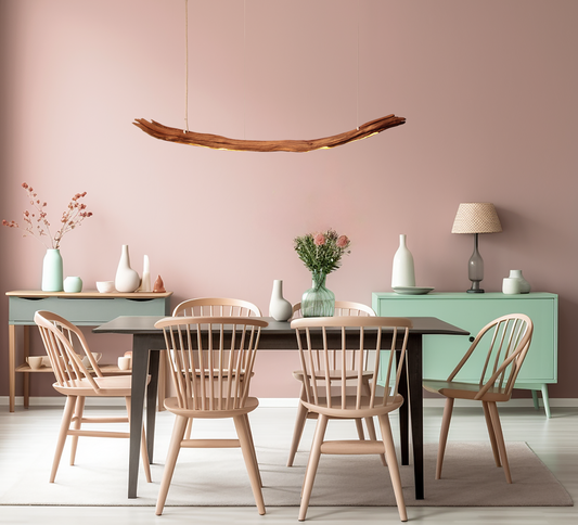 Dining table lamp - handmade unique piece - 135cm oak branch