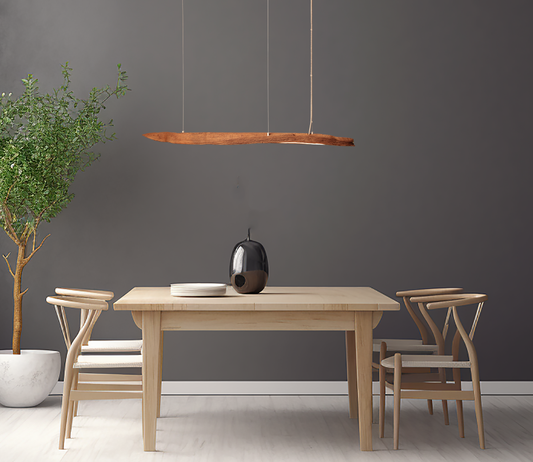 LED lampada da tavolo da pranzo - pezzo unico fatto a mano - 127cm travi di quercia
