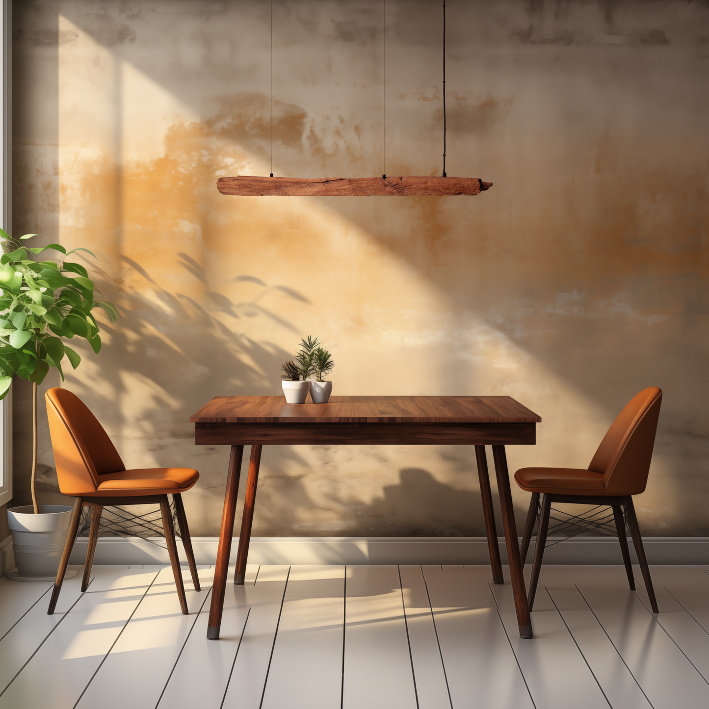 Lampada da tavolo da pranzo - pezzo unico fatto a mano - trave di quercia da 100 cm