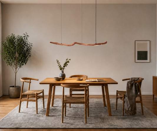 Dining Table Lamp - Handcrafted One-of-a-Kind Piece - 146 cm Oak Branch