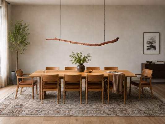 Dining Table Lamp - Handcrafted One-of-a-Kind Piece - 234 cm Oak Branch