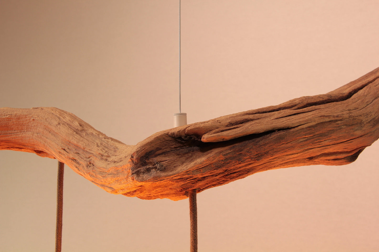 Hängelampe / 147cm langer Eichenast / Einzelstück / Holz / Ast / Pendelleuchte / Esstisch / Deckenlampe / Küchentischlampe / modern